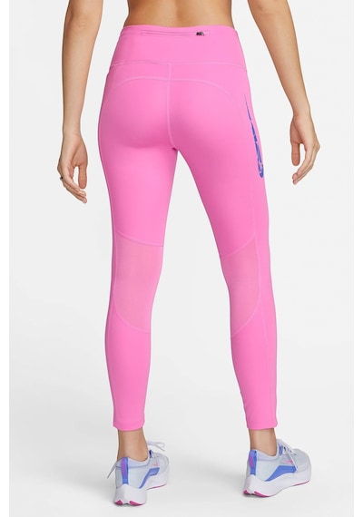 Nike Dri Fit Fast Mid Rise 7/8 Leggings Tight Kadın 3 Cepli Spor Tayt Pembe Pembe