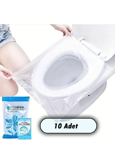 10 Adet Tuvalet Klozet Kapağı Filesi Hijyenik Su Geçirmez Wc Kılıf Diğer