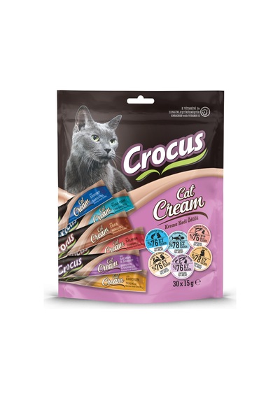 Crocus - 212 - Multıpack 6 Çeşit Krema Kedi - Spt-gld - Ödülü 30x15gr
