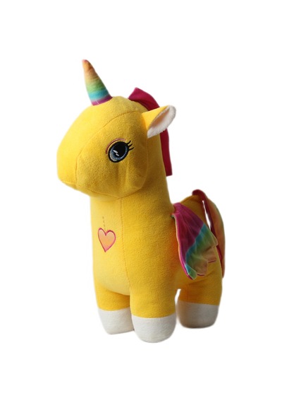 İthal Kumaş Gökkuşağı Kanatlı Unicorn Pegasus At Figür Peluş Oyuncak Uyku & Oyun Arkadaşı Büyük Boy 001