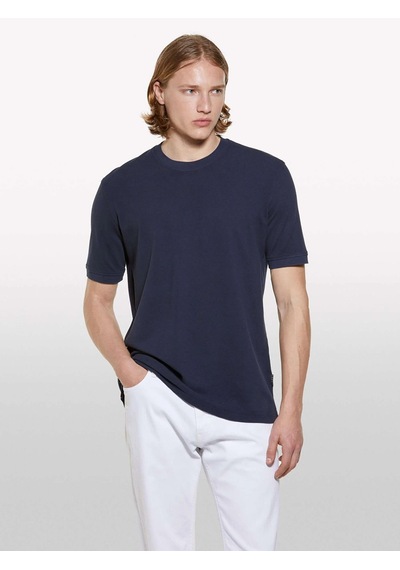 %100 Pamuk Bisiklet Yaka Regular Fit T-shirt Erkek Lacivert T-shirt - 325p3089s104j