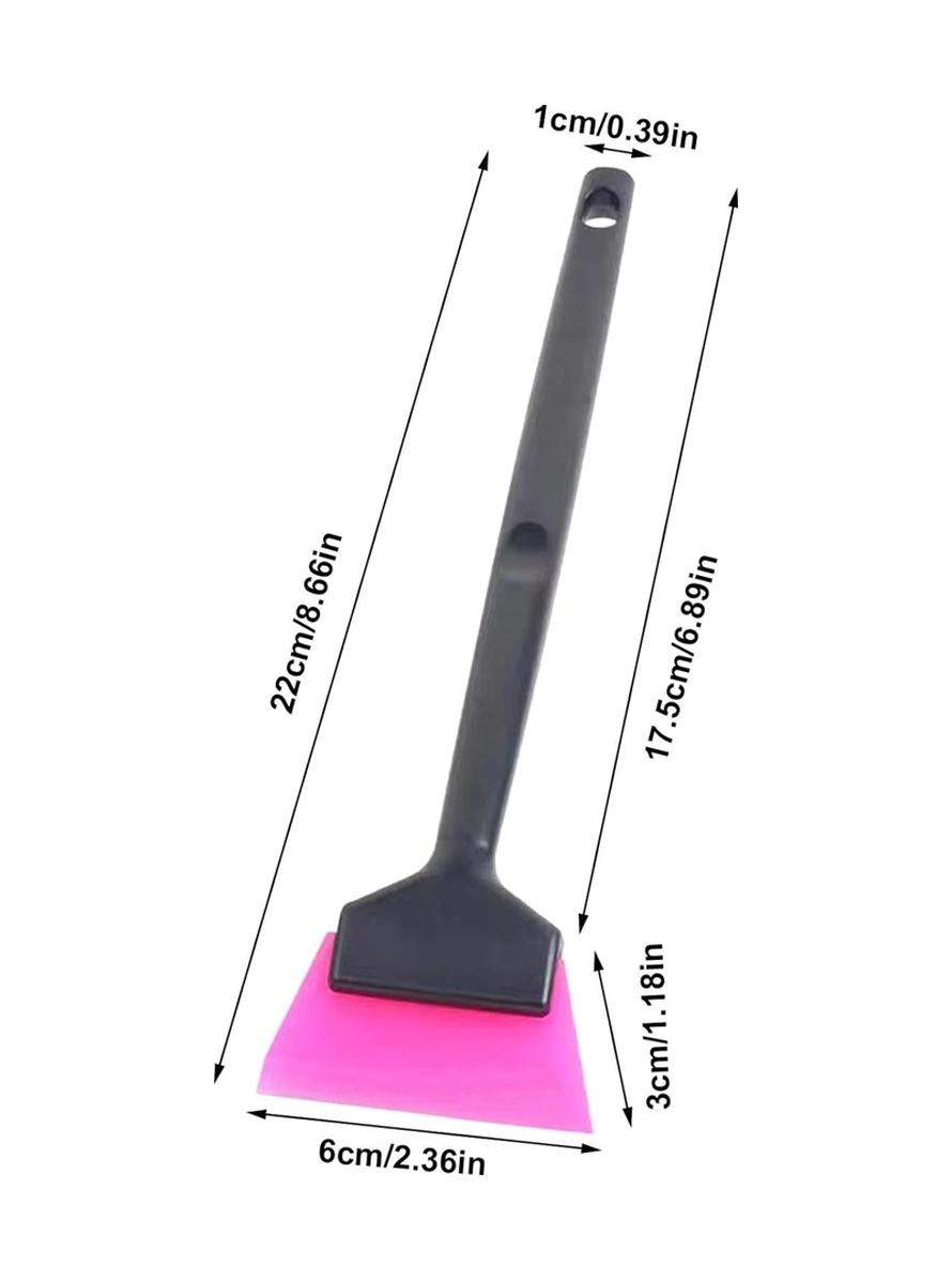Mini Saplı Silikon Çekçek Ragle Cam Filmi Çekme Uygulama Aparatı 6x22cm Siyah Pembe