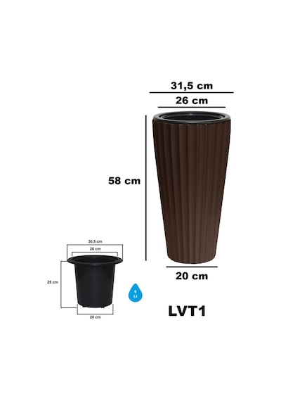 Rüzgar Yapay Çiçekçilik Serinova Lilyum Saksı Kahve