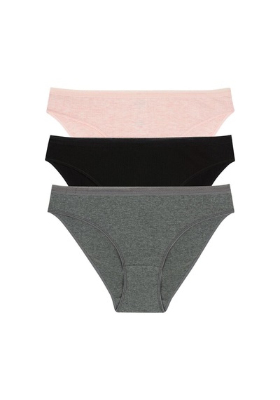 Momslab Kadın Karışık Renkli Korseli İncelten 3lü Slip Külot Karışık