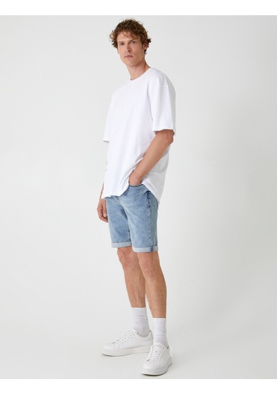 Koton Slim Fit Kot Şort Bermuda Cep Detaylı Pamuklu Açık İndigo 4sam40059ıd Açık İndigo Koton Slim Fit Kot Şort Bermuda Cep Detaylı Pamuklu Açık İndigo 4sam40059ıd Açık İndigo