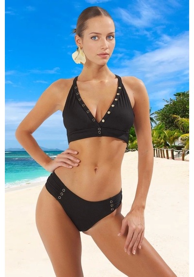 Ersefa Tasarım Bikini Takımı Hızlı Kuruyan Şık Detaylı Yüksek Konfor Pla Siyah