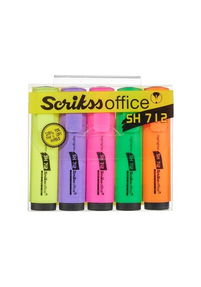 Sh712 Fosforlu Kalem 5'li Blister Paket Karışık Renk Çok Renkli
