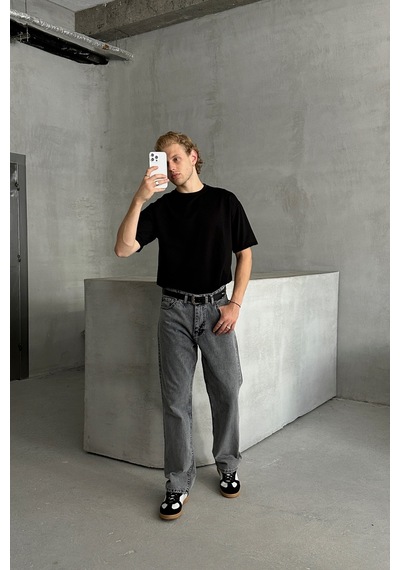 Erkek Baggy Jean Pantolon Antrasit