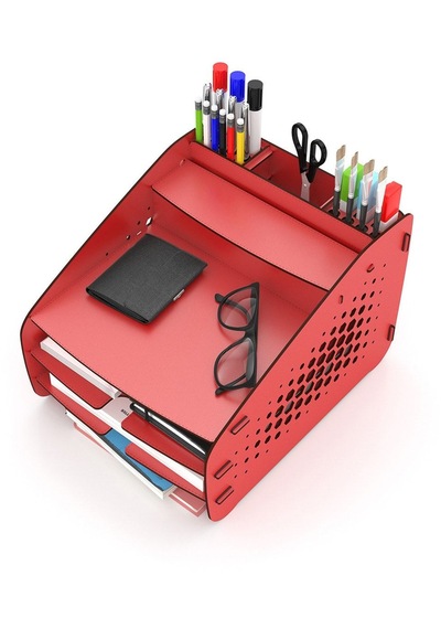 Fxm Hexa A4 Evrak Rafı Masaüstü Organizer Düzenleyici Kırmızı - 36161892 Kırmızı
