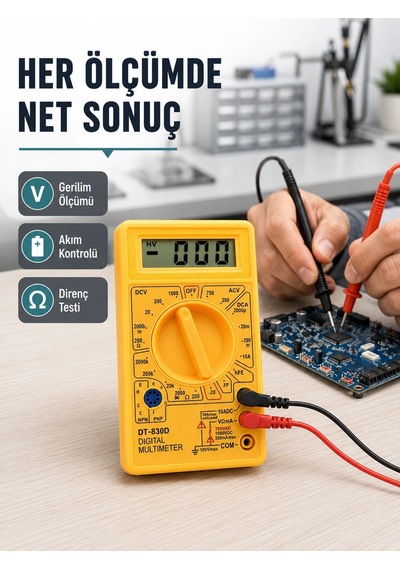 Profesyonel Dijital Multimetre Volt Amper Direnç Ölçümü Yeni Nesil Standart
