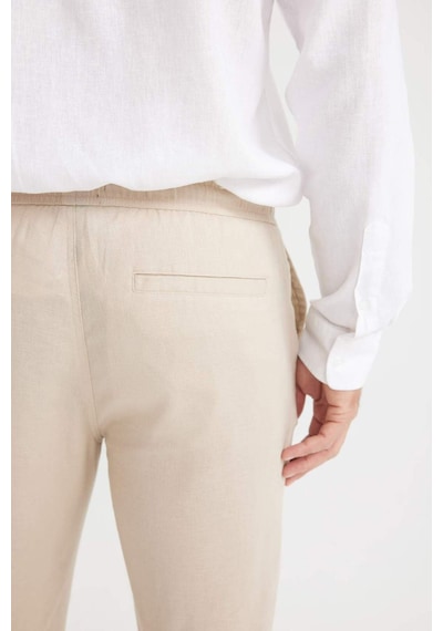 DeFacto Yazlık Jogger Keten Düz Paça Pantolon D7542AX25SPBG737