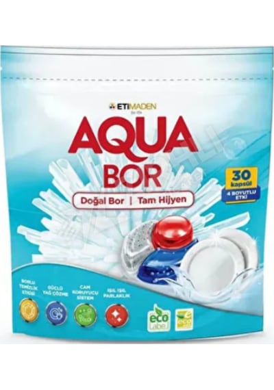 3 Adet Aquabor Kapsül Bulaşık Deterjanı 30'lu
