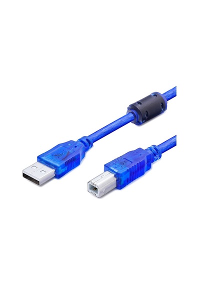 Usb Printer Kablosu 3 M - Şeffaf Mavi Hdx7502 Evimdeyokyok
