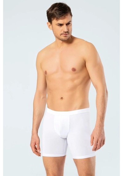 Cacharel 1336 Erkek Bel Bantlı Likralı Uzun Paçalı Boxer-beyaz Beyaz