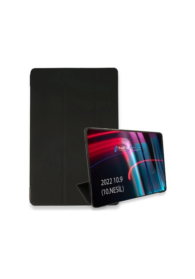 Apple iPad Uyumlu 2022 10.9 10.nesil Kılıf Tablet Smart Kılıf - Siyah Arka Kapak