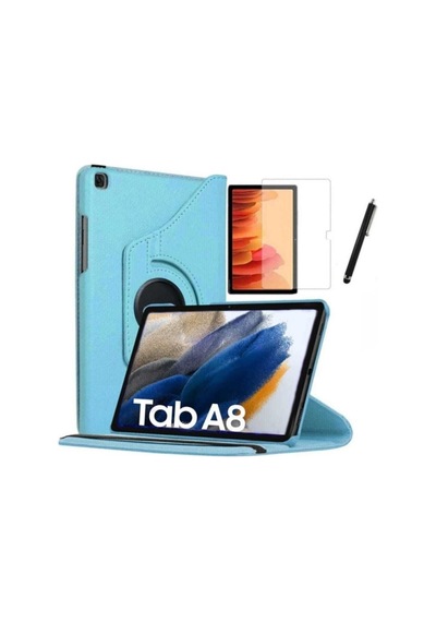 Samsung Galaxy Tab A8 10.5 X200 / X205 Uyumlu 360 Derece Dönebilen Kılıf+ekran Koruyucu+kalem Set Kapaklı Kılıf