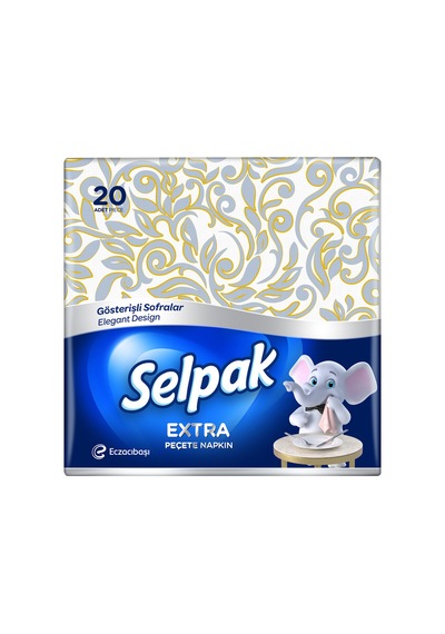 Selpak Extra Desenli Peçete 20'li Beyaz