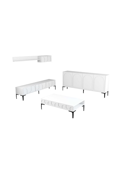 Variant Lyon 3 Lü Salon Takımı - Beyaz / Siyah