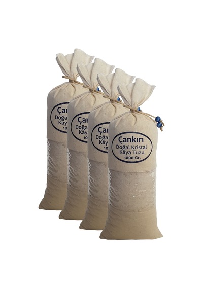 Çankırı Tuzu 4 Kg. 1kg.x4ad. Bez Torbada Iri Taneli Çankırı Tuz Kristal Kaya Tuzu Orijinal Çankırı