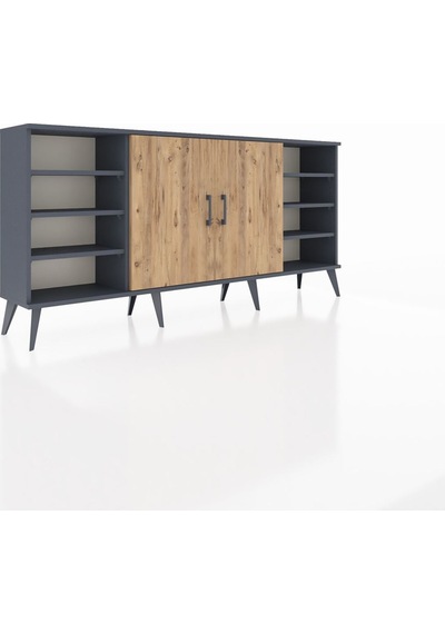 Arges Konsol 9 Raflı 2 Kapaklı 176x30x83 Antrasit-çam/antrasit Çam/antrasit Arges Konsol 9 Raflı 2 Kapaklı 176x30x83 Antrasit-çam/antrasit Çam/antrasit