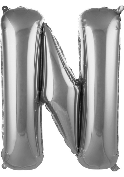 40" Folyo Harf 100cm "n" Silver / Gümüş Gümüş