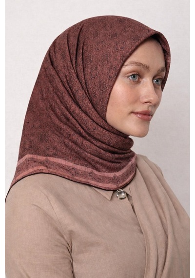 Levidor Lotus Desen Eşarp - 06104 Gül Kurusu-17