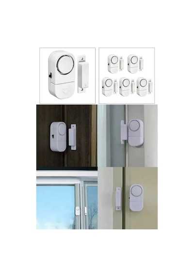 5 Adet Cam Pencere Kapı Pvc Engelleyici Güvenlik Ürünleri Manyetik Alarm Set