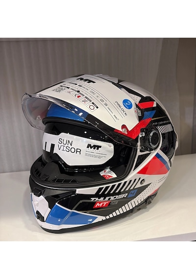 Kask Mt Thunder 4r Sv Luminence A7 Parlak Mavi/beyaz