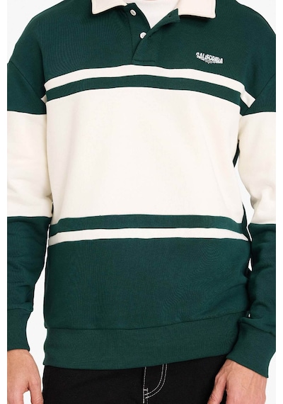 Defacto Boxy Fit Polo Yaka Sweatshirt F8657ax26spgn465 Yeşil-gn465