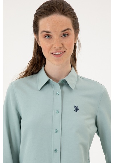 U.S. Polo Assn. Kadın Mint Uzun Kollu Basic Gömlek 50316711-VR090