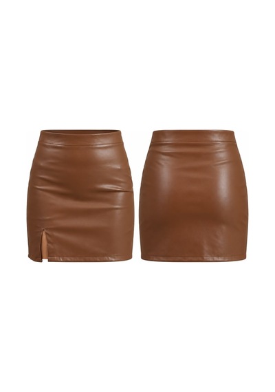 Verymoda Suni Deri Miini Etek F1114 Taba