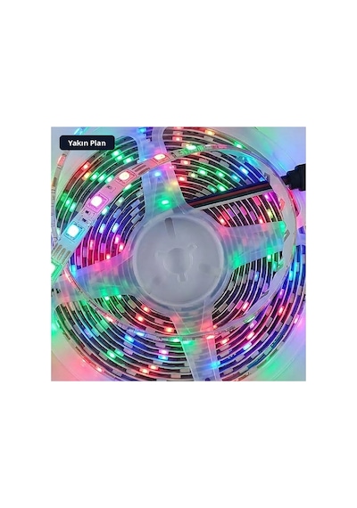 Trobus Rgb Led Şerit Silikonlu Dış Mekan İç Mekan 60 Led 5 Metre Çok Renkli