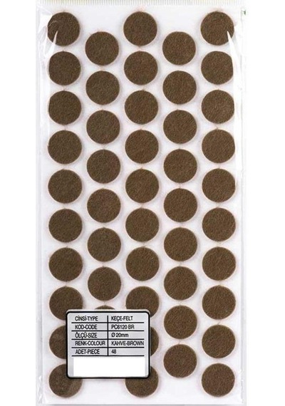 Gürçayhırdavat Yapışkanlı Keçe Çap 20Mm 50 Adet