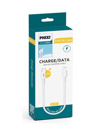 Phixi CB4130L Basic Type-C To Lightning USB Şarj Kablosu 30 CM