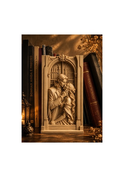 Dekoratif Kitap Tutucu Kitap Desteği Romantik Çift Figürlü Kitaplık Dekoru 16x9x3,5 Cm