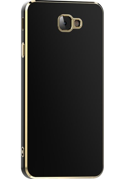 Galaxy J7 Prime Kılıf Kamera Korumalı Altın Kenar Tasarım Silikon