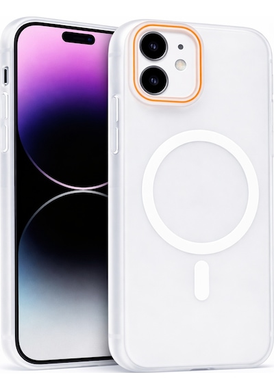 Apple Uyumlu iPhone 11 Magsafe Wireless Şarj Özellikli Mat Sert Arka Kapak Kılıf Beyaz