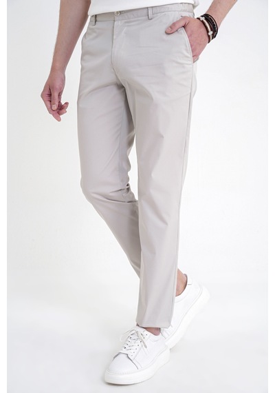 Comfort Fit Yan Cep Beli Lastikli %97 Pamuk Taş Pantolon P 1214