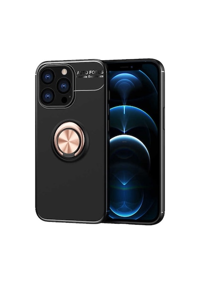Apple Uyumlu iPhone 13 Pro Max Uyumlu Zore Ravel Silikon Kılıf-siyah-rose Gold Siyah-rose Gold -