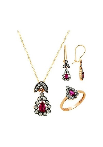 Üçlü Set Pembe Damla 6,98 Gram 14 Ayar Altın