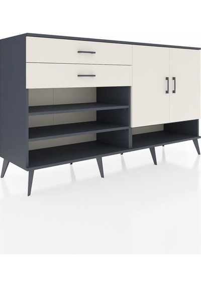 Hyperion Konsol 4 Raflı 2 Çekmeceli 2 Kapaklı 176x44x99 Antrasit- Antrasit-aytaşı Hyperion Konsol 4 Raflı 2 Çekmeceli 2 Kapaklı 176x44x99 Antrasit- Antrasit-aytaşı