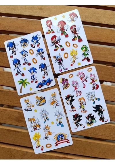 Kirpi Sonic Sticker Etiket Seti 4 Sayfa A6 Boy