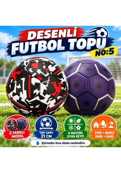 Desenli Futbol Topu No:5