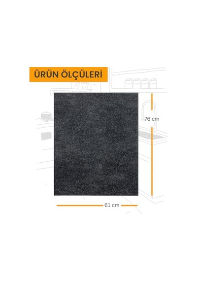 Beylini Lavabo Altı Matı Sıvı Geçirmez Kaymaz Taban Evye Dolap Paspası 60x76 Cm Açık Indigo