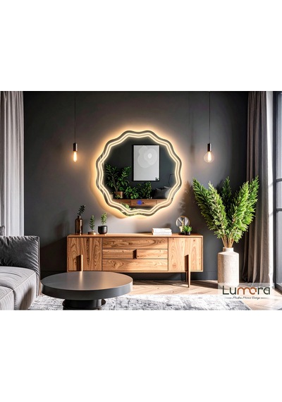 Zavira Günışığı Lazer Kumlamalı Lavabo & Banyo Aynası Dokunmatik Sensörlü 60 X 60