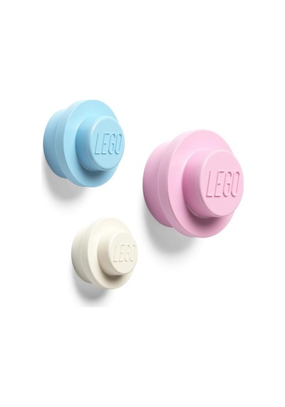 LEGO Gear 5005894 Pink Light Blue And White Wall Hanger Set