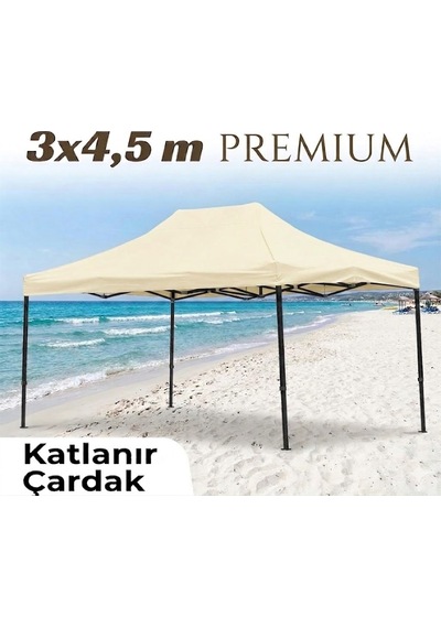 Missidea 3 4,5 Premium Makaslı Katlanır Çardak Krem