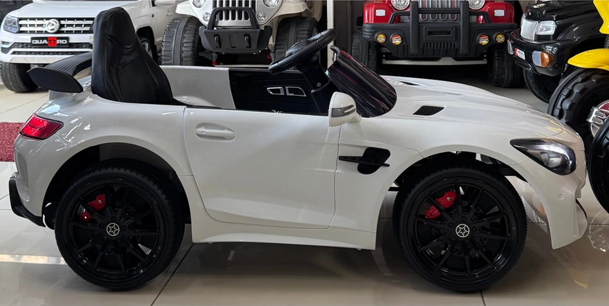 12v Mercedes Gtr Akülü Araba 1-4 Yaş, Uzaktan Kumandalı, Led Işıklı Beyaz