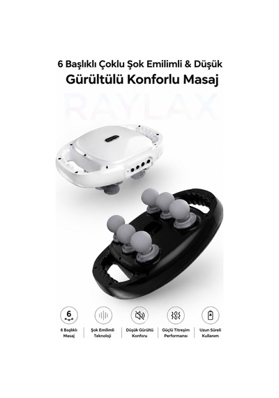 Şarjlı Masaj Aleti Geliştirilmiş 6 Başlıklı Fonksiyonlu 2000 Mah Masaj Tabancası