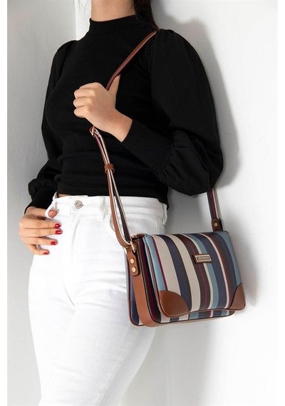 Silver Polo Sp784 Kadın Çapraz Çanta Ekose Mix-taba